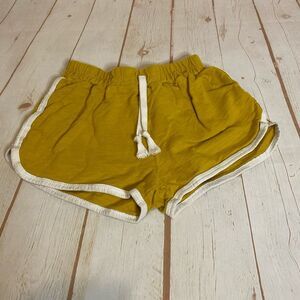 Girls Mustard Yellow White Edge Dolphin Cut Shorts
